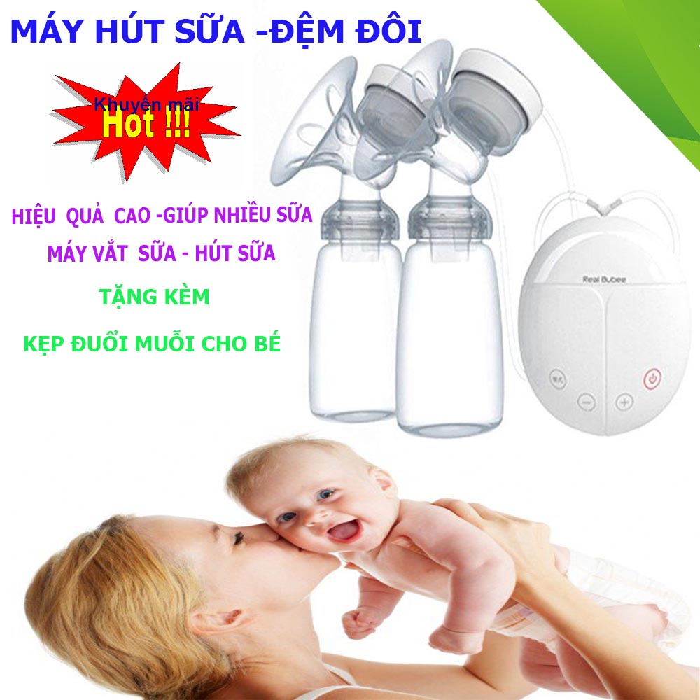 Máy Vắt Sữa Điện, Kích Sữa Bằng Máy Hút Sữa, Máy Vắt Sữa Điện Đôi. Hút Nhẹ Nhàng, Êm Ái, Chống Tắc Tia Sữa, Sản Phẩm Được Bộ Y Tế Công Nhận - BH 6 Tháng - GIÁ GIẢM SỐC - MUA NGAY!
