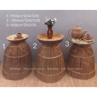 Bàn Trà Làm Từ Nơm Tre Bắt Cá Kèm Mặt Khay Tre Dộc Đáo Và Lạ Mắt