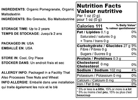 Bột lựu hữu cơ Food to Live Organic Pomegranate Powder 454g