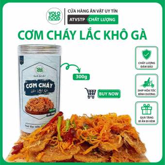 Cơm cháy lắc chà bông 300g YOLOFOOD đồ ăn vặt, chất lượng, cơm cháy chà bông, chiên mắm, thơm ngon giòn rụm, đóng hộp atvstp