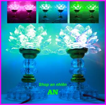 Cặp 2 Đèn thờ LM - cao 17cm đổi 7 màu ( 1 cặp ), đèn thờ cúng, đèn để ban thờ phật, ông địa, rất đẹp - đèn thờ phật đèn bàn thờ