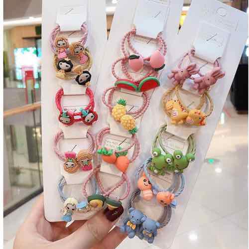 Set 10 dây buộc tóc cho bé gái hoạt hình