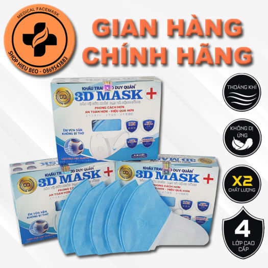 khẩu trang y tế 3d mask màu xanh công nghệ nhật hộp 50 cái công nghệ nhật