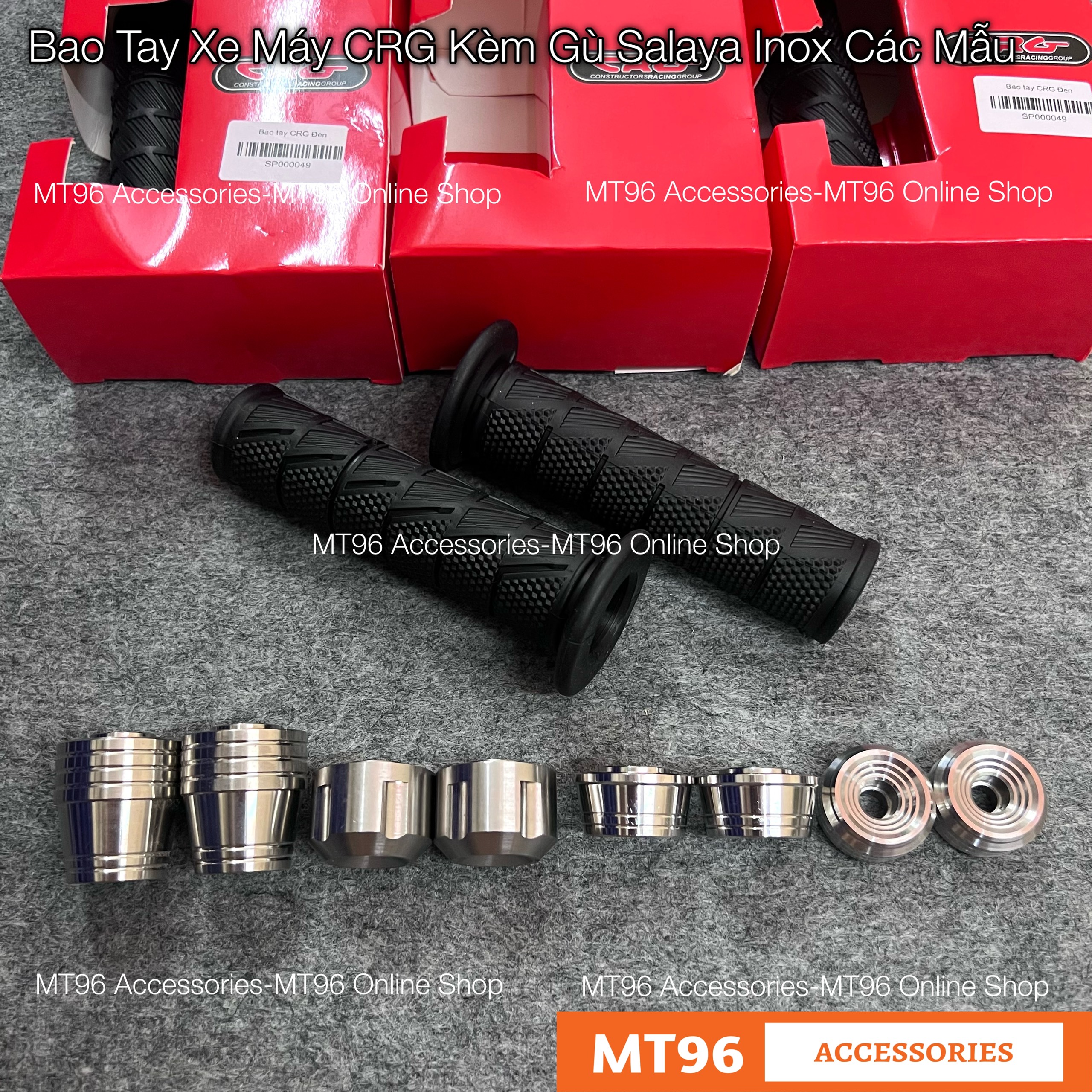 Bao tay xe máy crg kèm gù salaya inox304 các loại