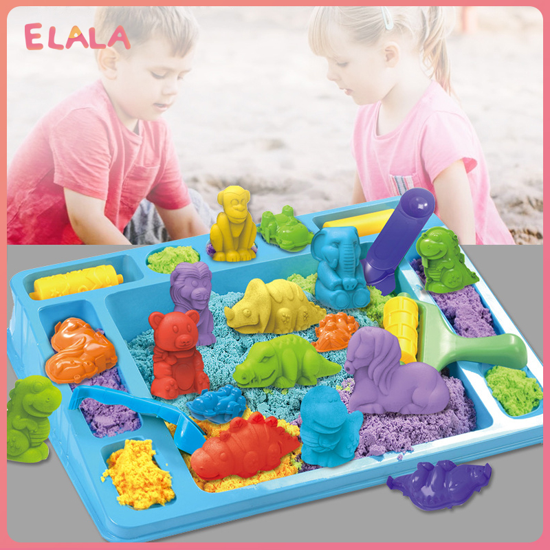 Elala bộ khuôn cát đồ chơi không gian mới đồ chơi giáo dục cát màu đất sét ma thuật màu bùn dẻo