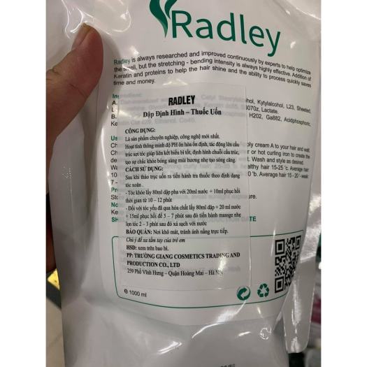 Kem ép uốn tóc đa năng Radley 1000ml x2