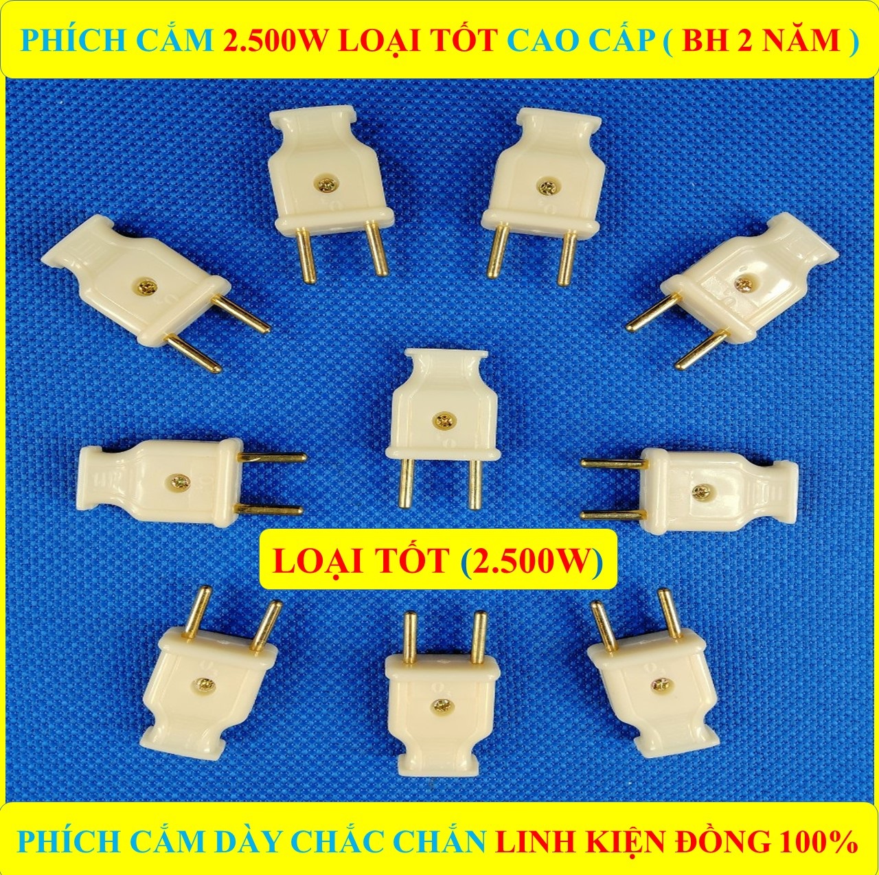 20 phích cắm điện chân đồng 100% loại tốt cao cấp