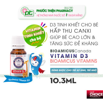 Vitamin D3 drops dạng nhỏ giọt cho bé BioAmicus Vitamin D3 10.3ml - Hàng chính hãng nhập khẩu tại nhathuocphuocthien