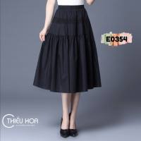 Chân váy nữ trung niên 2 tầng thiết kế che khuyết điểm tốt chất liệu cotton lụa mềm mại Thương Hiệu Thiều Hoa E0354
