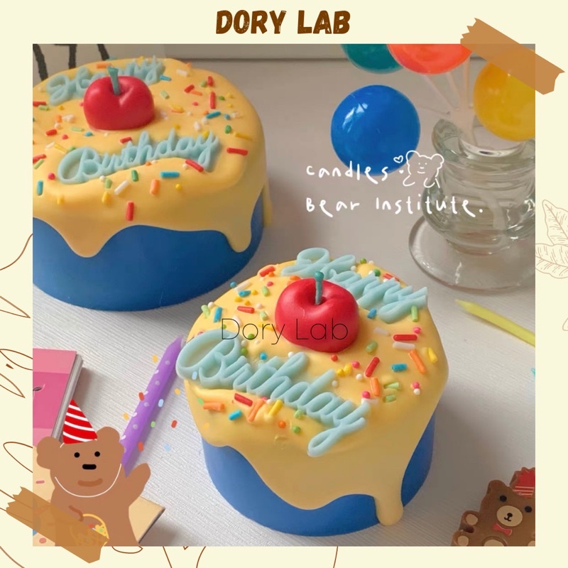 Nến Thơm Handmade Bánh Sinh Nhật HPBD Cherry Cute - Dory Lab