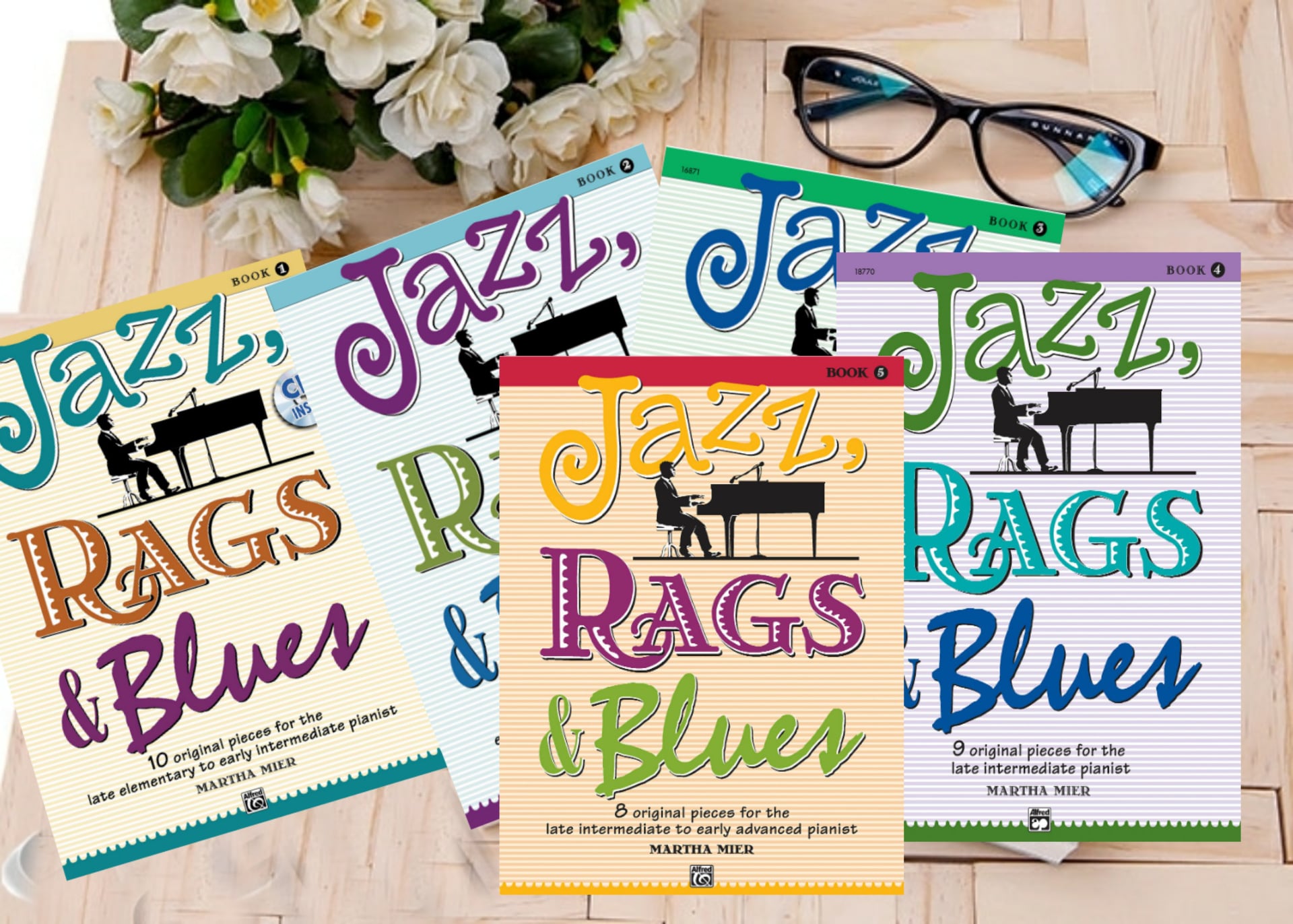 Sách piano combo bộ : jazz , rags & blue