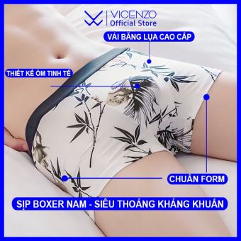 Quần Boxer Đùi Nam vải Băng Lụa Kháng Khuẩn Cao Cấp, Quần Sịp lót boxer nam Họa tiết độc đáo - Quần sịp nam - SNH02