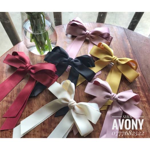 Kẹp tóc nơ tiểu thư nơ dài cao cấp