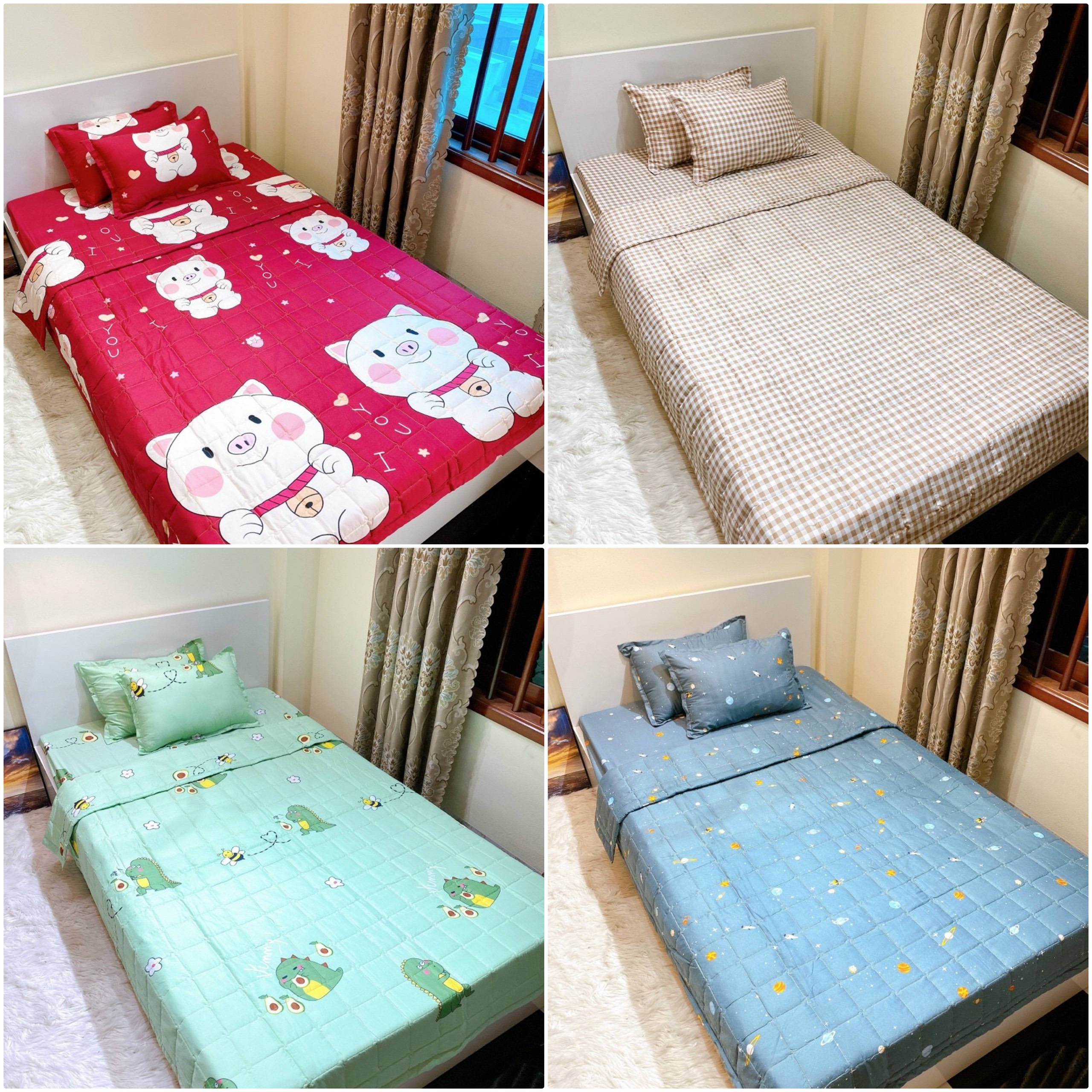 Bộ Chăn Ga Gối COMBO 5 Món Cotton Poly Nhiều Mẫu Lựa Chọn , Chất Liệu Bền Đẹp Nhiều Kích Thước CA Bedding - Decor