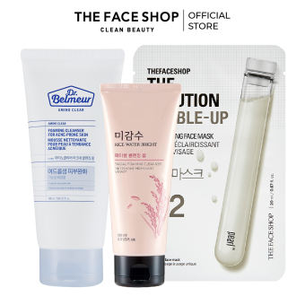 Combo Sữa Rửa Mặt Dành Cho Da Mụn THE FACE SHOP 150ml+Sữa Rửa Mặt 100ml+Mặt Nạ Brightening 20Ml