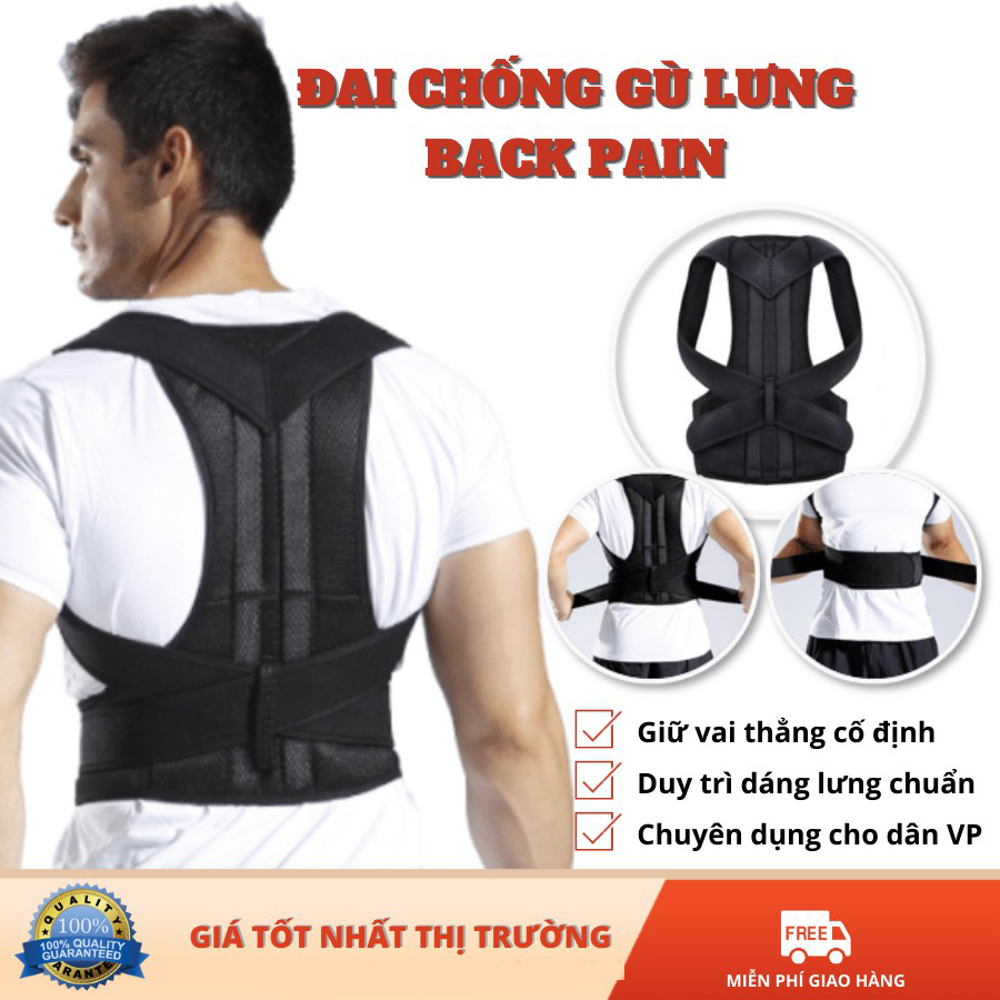 Đai chống gù lưng - vai - eo - chất liệu bền-thoáng - ​có nẹp cố định cột sống