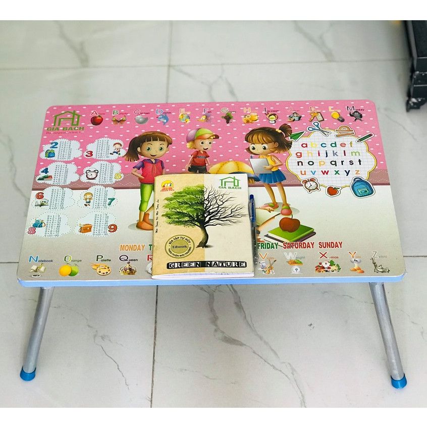 Bàn học sinh hoạt hình kích thước 40x60 chân ống