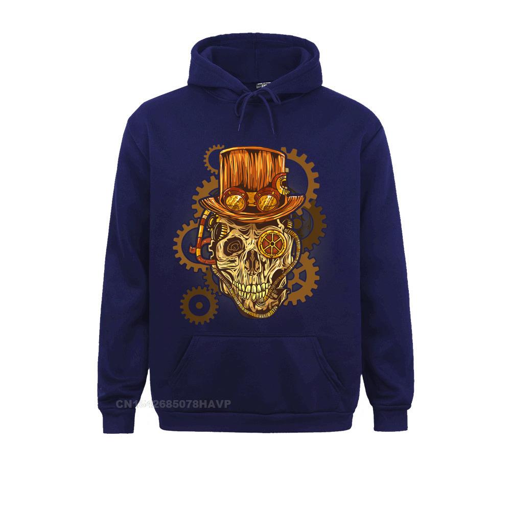 Hoodies Clothes Retro Steampunk Skull Vintage Gears Goth Premium T-Shirt__707 Summer Autumn Long Sleeve  Adult Sweatshirts Casual Newest Retro Steampunk Skull Vintage Gears Goth Premium T-Shirt__707navy