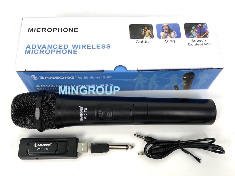 [HCM]Micro karaoke không dây UHF - Micro bluetooth ZangSong V10 V12 dành cho tất cả loa xách tay loa kéo(Tặng đầu hỗ trợ zack cắm 3.5mm và 6.5mm)