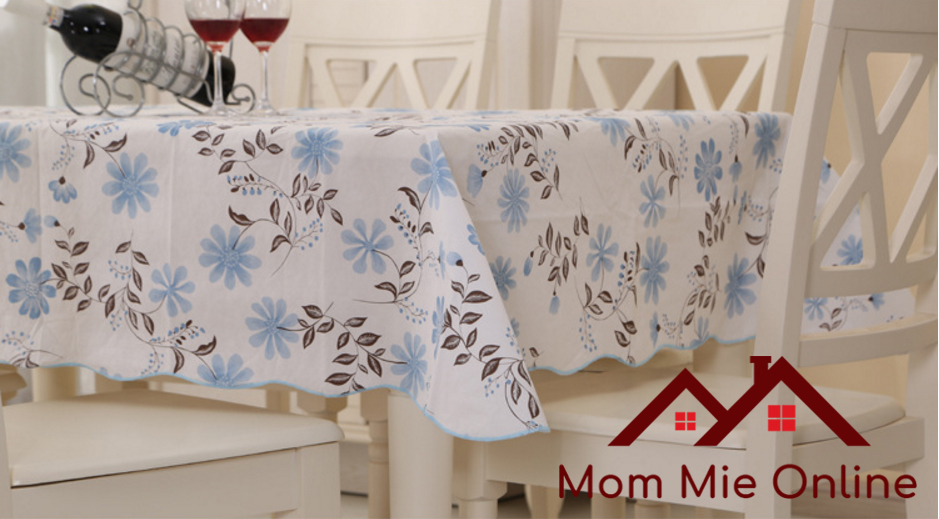 [HCM]Khăn trải bàn vuông-tròn 152x152cm PEVA lót bông
