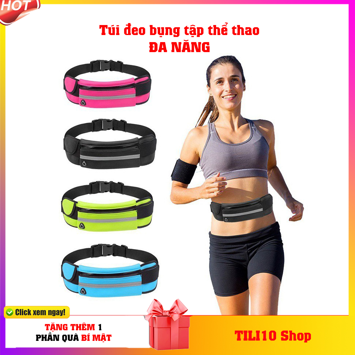 HCM giao trong 2-4h- Freeship-Túi thể thao đeo hông -đeo eo - đựng điện thoại túi bao tử - đeo ngang bụng - túi đeo chéo - túi đeo bụng nam nữ chạy bộ thể thao-TILI10 Shop