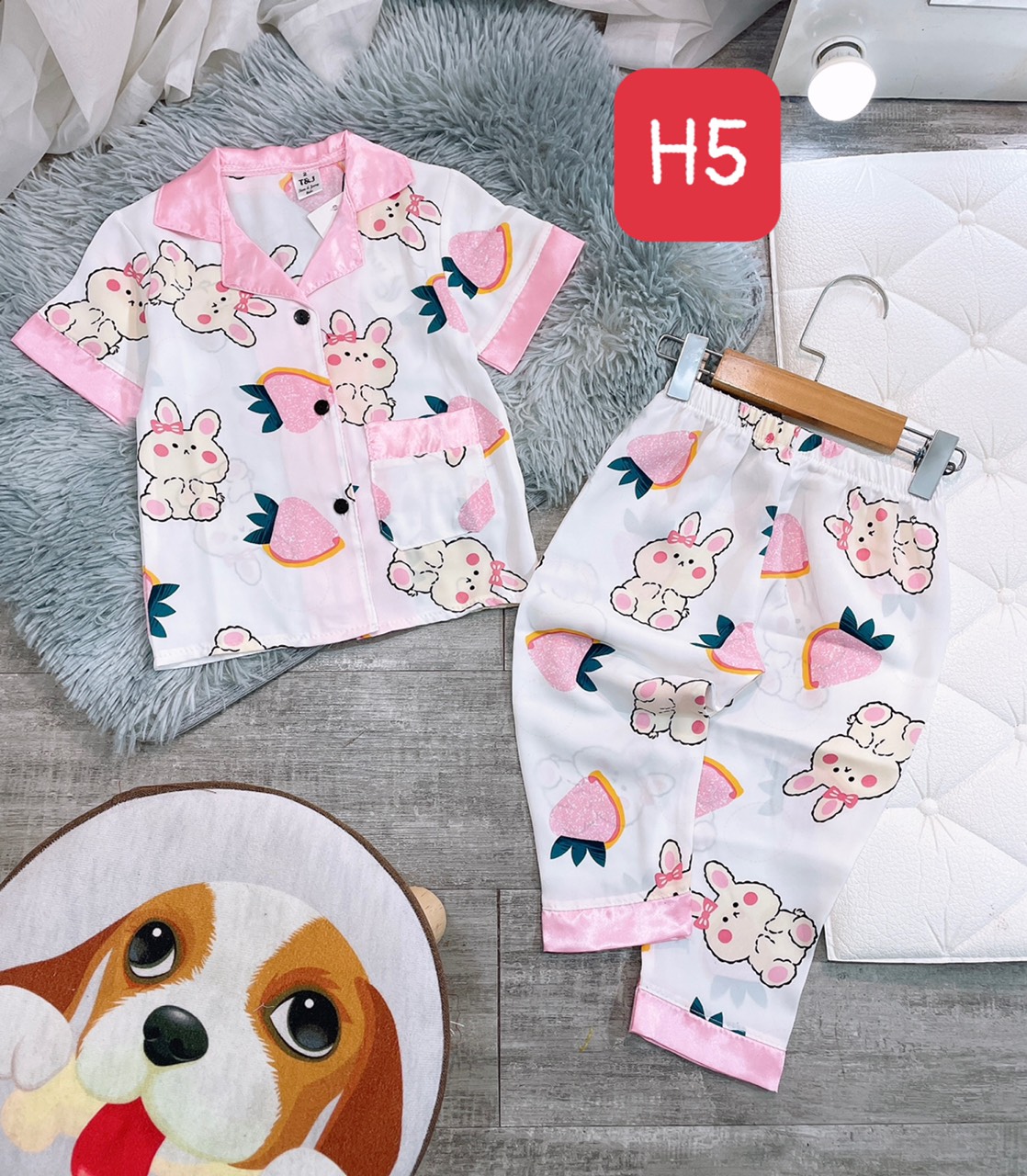 bộ pizama lụa cho bé 9-21kg