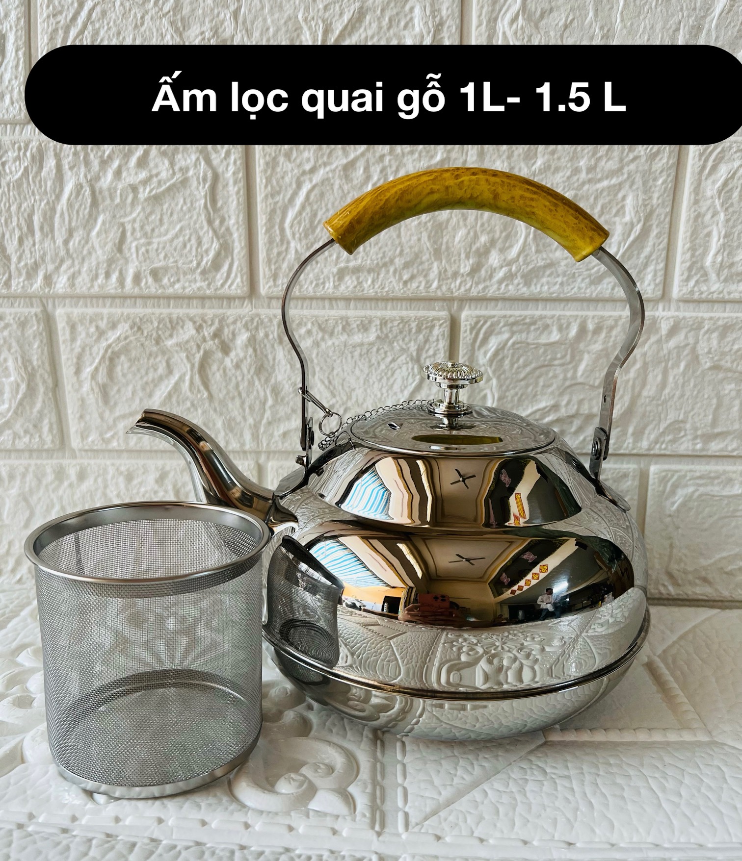 Ấm nấu nước có lọc inox 304 cao cấp