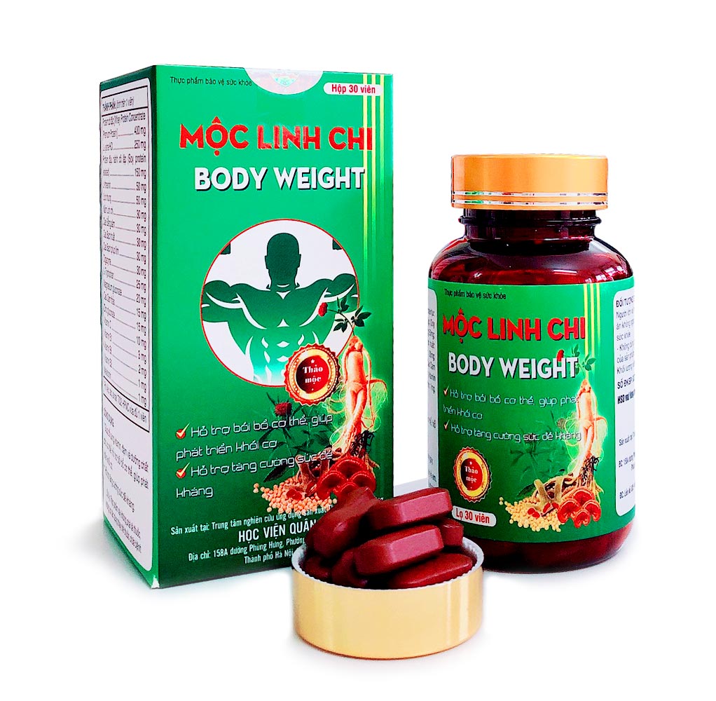 Viên uống tăng cân Mộc Linh Chi Học Viện Quân Y 30 viên giúp người gầy tăng cân từ thiên nhiên