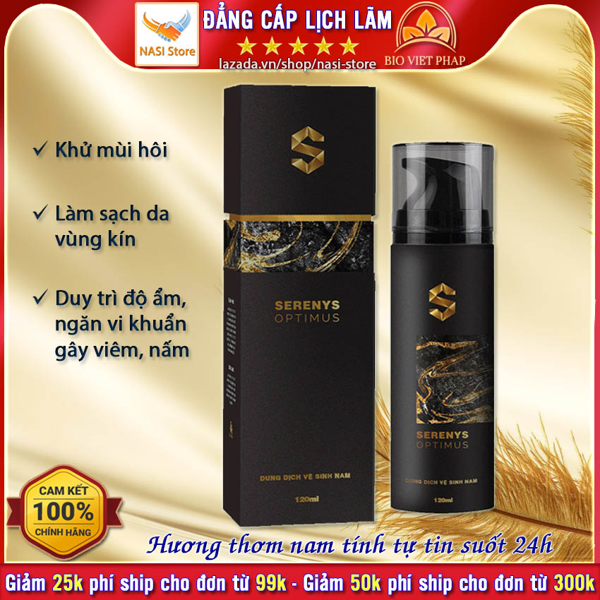Dung dịch vệ sinh nam cao cấp Serenys Optimus 120ml giúp khử mùi hôi, làm sạch vùng kín, hương thơm nam tính cho phái mạnh tự tin - gel vệ sinh nam, dung dịch vệ sinh nam giới - NASI Store