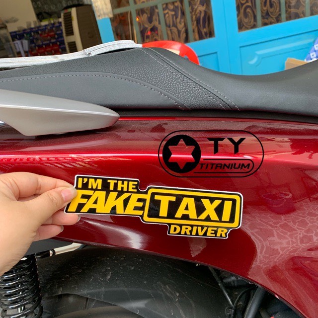 Cặp tem fake taxi trang trí xe máy cực đẹp