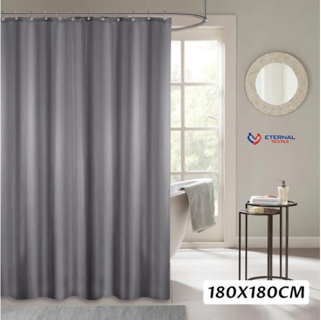 Waterproof PEVA Shower Curtain Liner with Hooks - Mildew Resistant