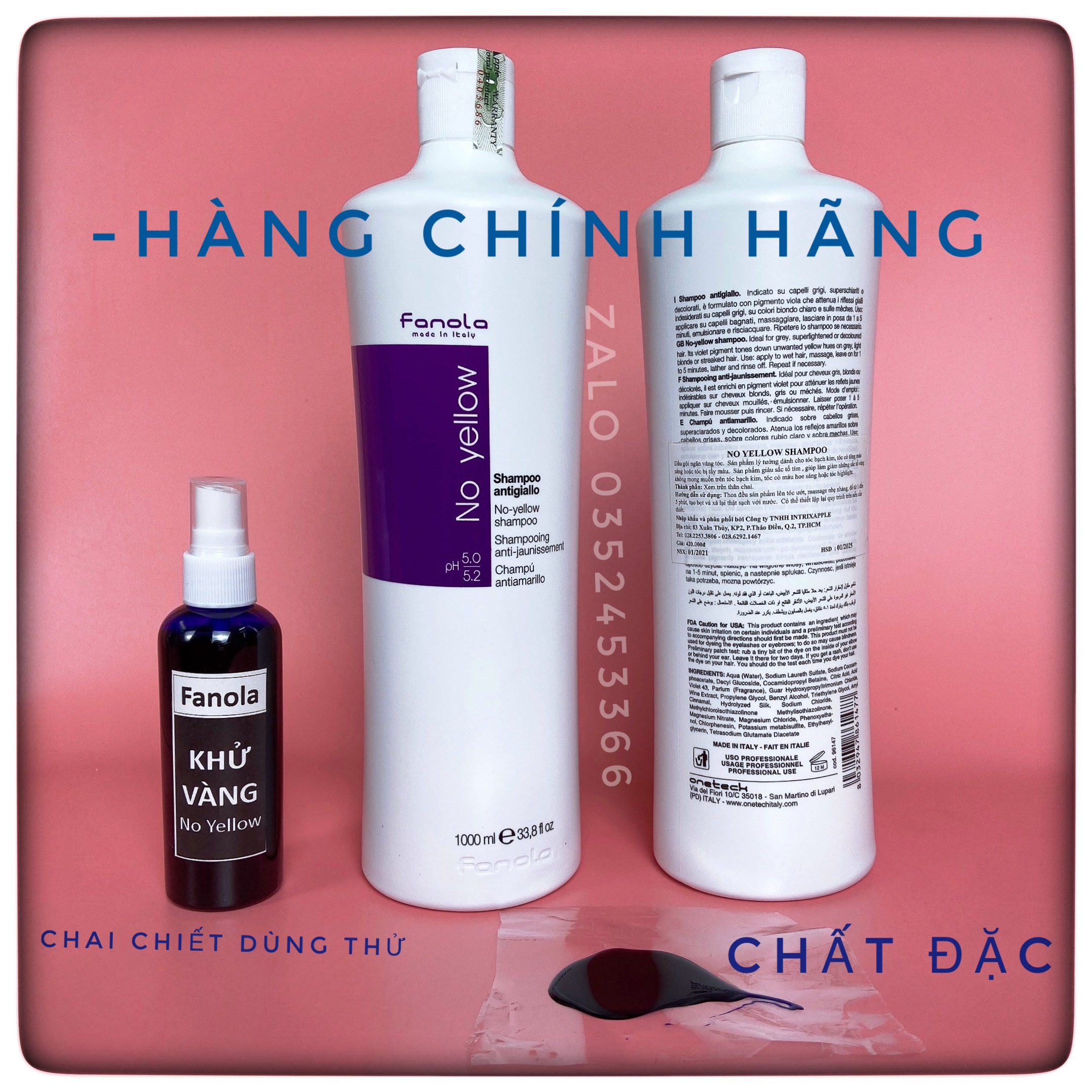 [ Chính hãng] Dầu Gội khử sắc tố vàng Fanola No Yellow 1000ml (new)