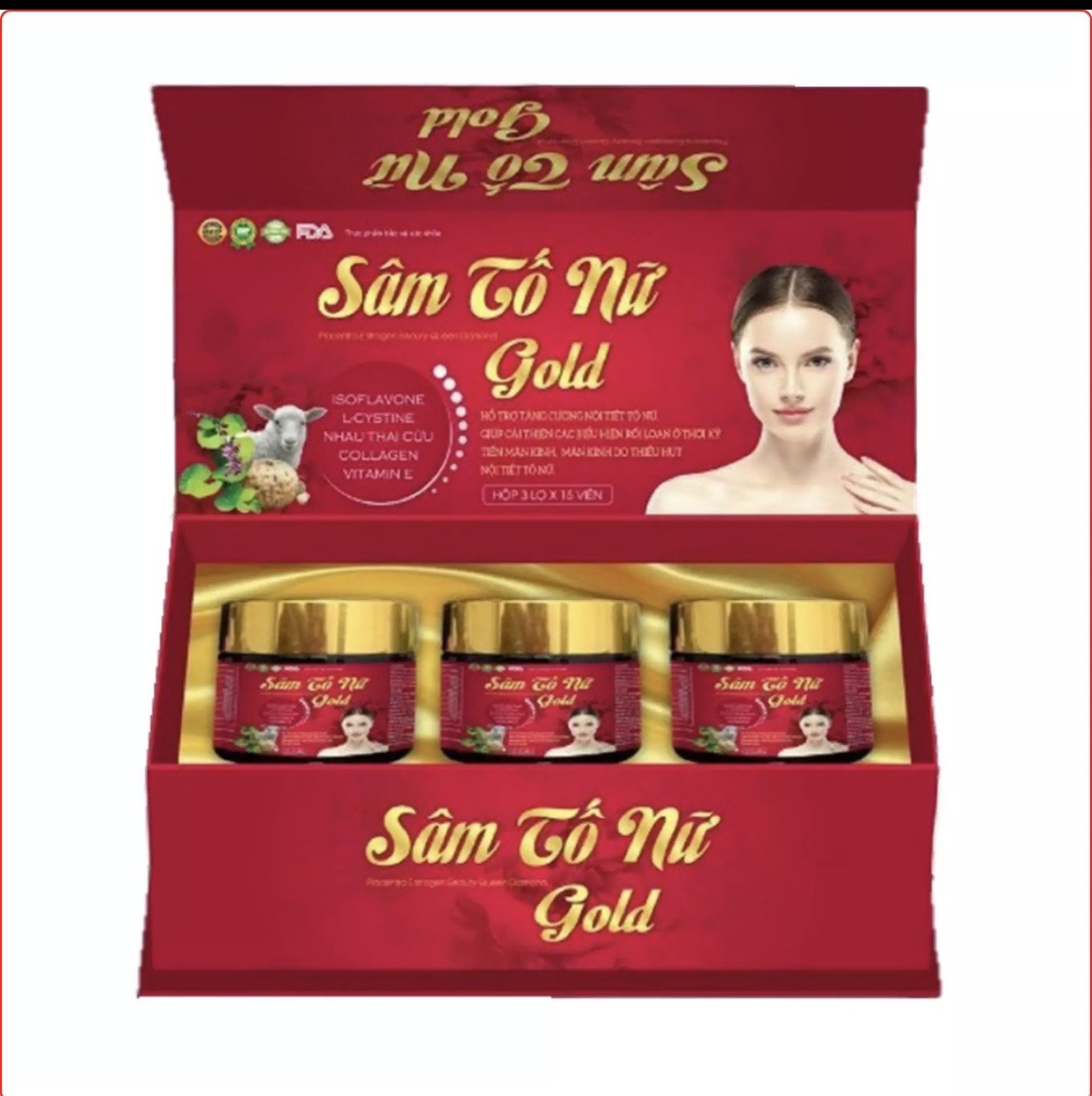 Viên Uống Sâm Tố Nữ Placentra Estrogen Beauty Queen Diamond Gold Giúp Cân Bằng nội tiết tố nữ,Đẹp Dáng, Sáng Da
