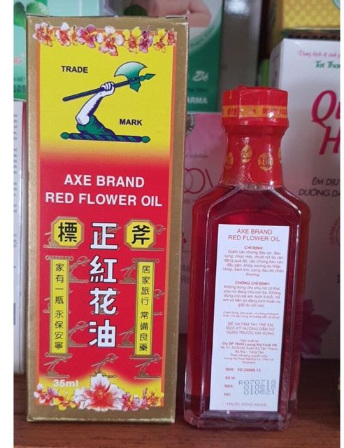Dầu nóng dầu hồng hoa hiệu cây búa axe brand red flower oil