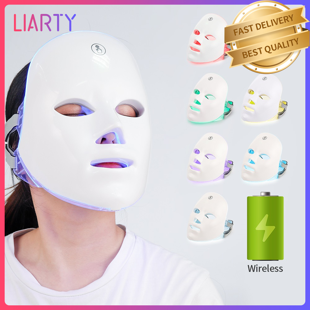 Gambar LIARTY Rechargeable Facial 7 LED Mask Photon Therapy Beauty Mask Skin Rejuvenation Lifting Cleaner Machine