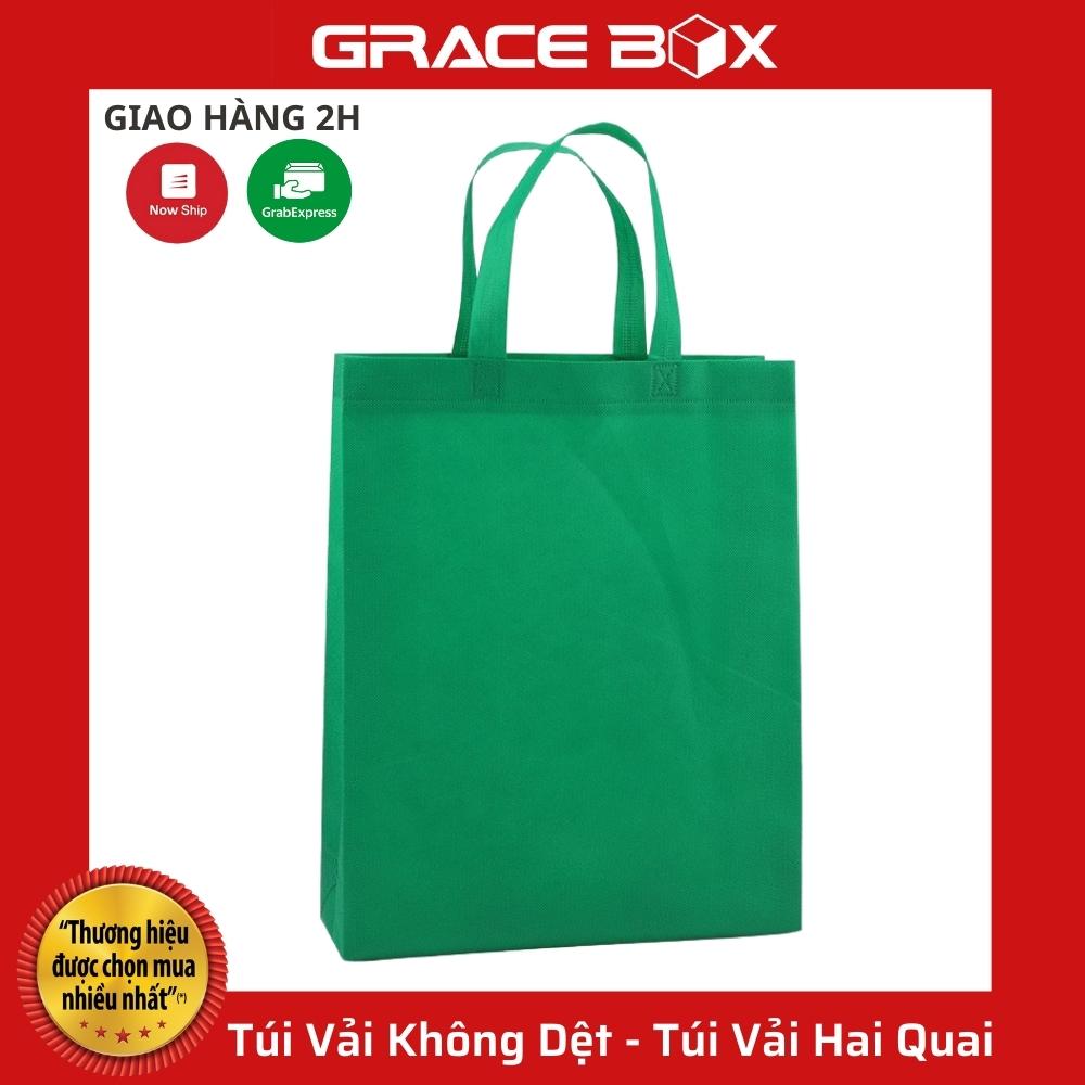 {Giá Sỉ} Túi Vải Không Dệt - Màu Xanh Lá - Túi Vải Bảo Vệ Môi Trường - Túi Vải Hai Quai - Siêu Thị Bao Bì Grace Box