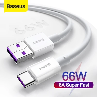Baseus 66W Super Fast Charging USB C Cable 6A USB Type-C Cable for Huawei Mate 40 P40 Samsung Xiaomi 5A SCP FCP USB C Data Wire Cord (1)