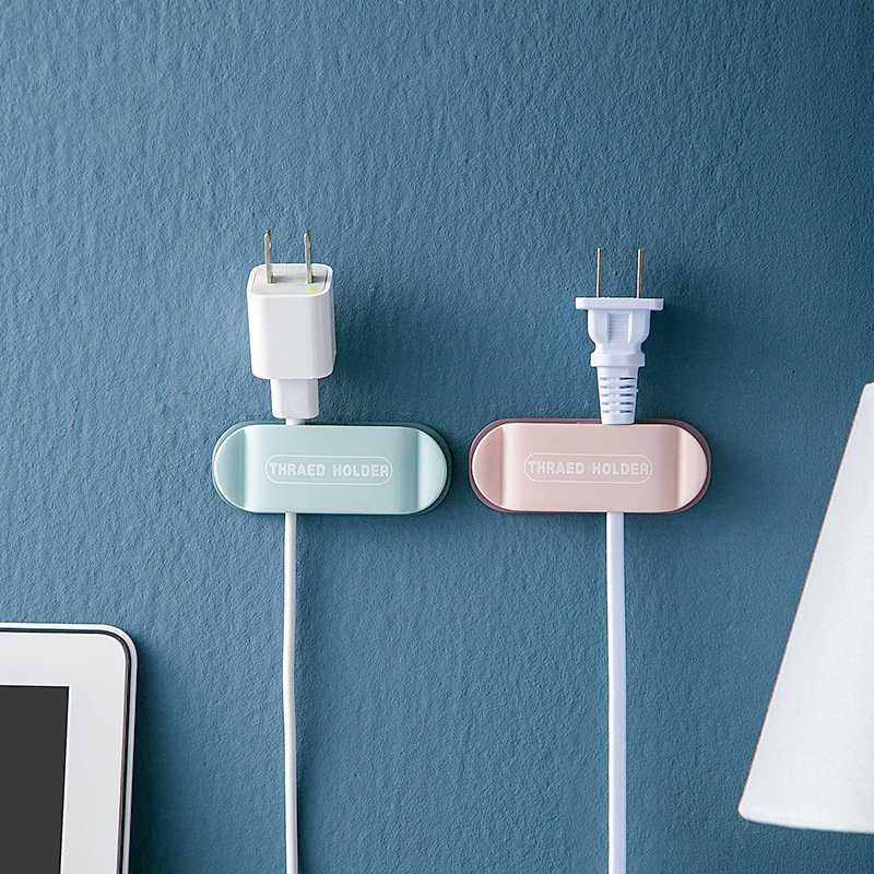 Bộ 4 Kẹp Cố Định Dây Điện Dán Tường, treo cáp sạc tiện lợi, Móc dán tường thông minh