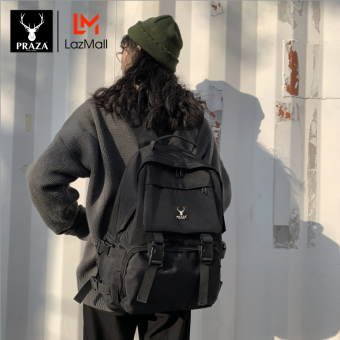 Balo  Nam Nữ Thời Trang Ulzzang Hàn Quốc Phong Cách PRAZA - BLS0185 (Đen)