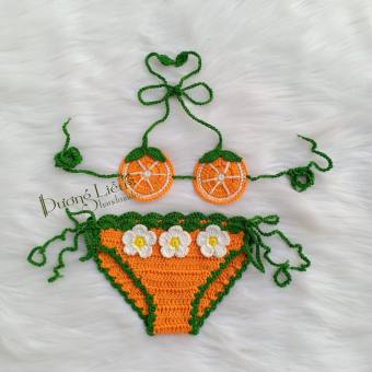Bộ Bikini Quả Cam Siêu Đáng Yêu Cho Bé