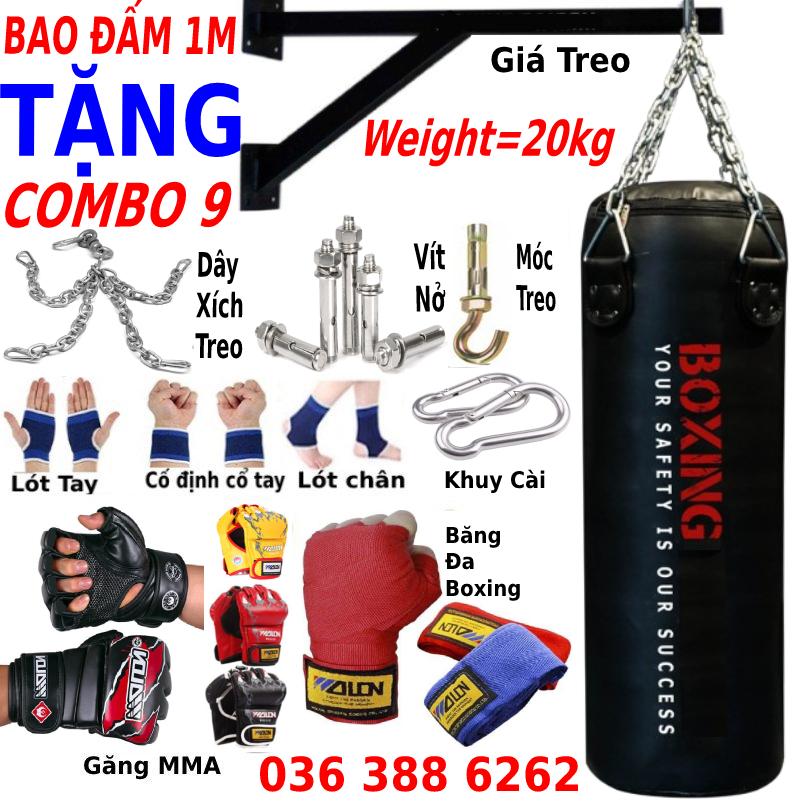 [ Bao cát đấm bốc ] Bao cát boxing tập đấm bốc boxing đã nhồi hoàn thiện thế hệ mới - Dài từ 70cm-1m2, D = 25-30 CM, Nặng 10-25kg - da kamat 3 lớp siêu bền - Dành cho phòng tập, dân chuyên, và võ đường