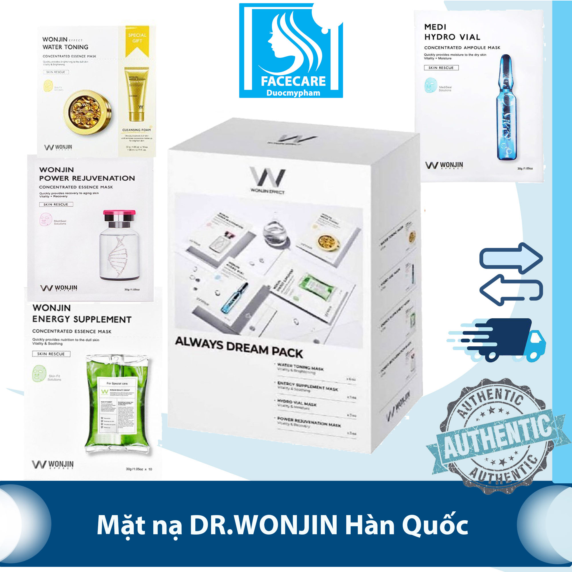 Mặt Nạ Wonjin Hàn Quốc Chính Hãng Wonjin Effect Energy Supplement Water Toning Hydro Vial Power Rejuvenation Mask