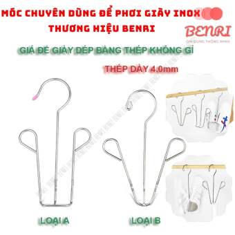 Móc phơi giày Móc treo giày Giá phơi giày Kẹp giày inox BENRI mã GIAYINOX