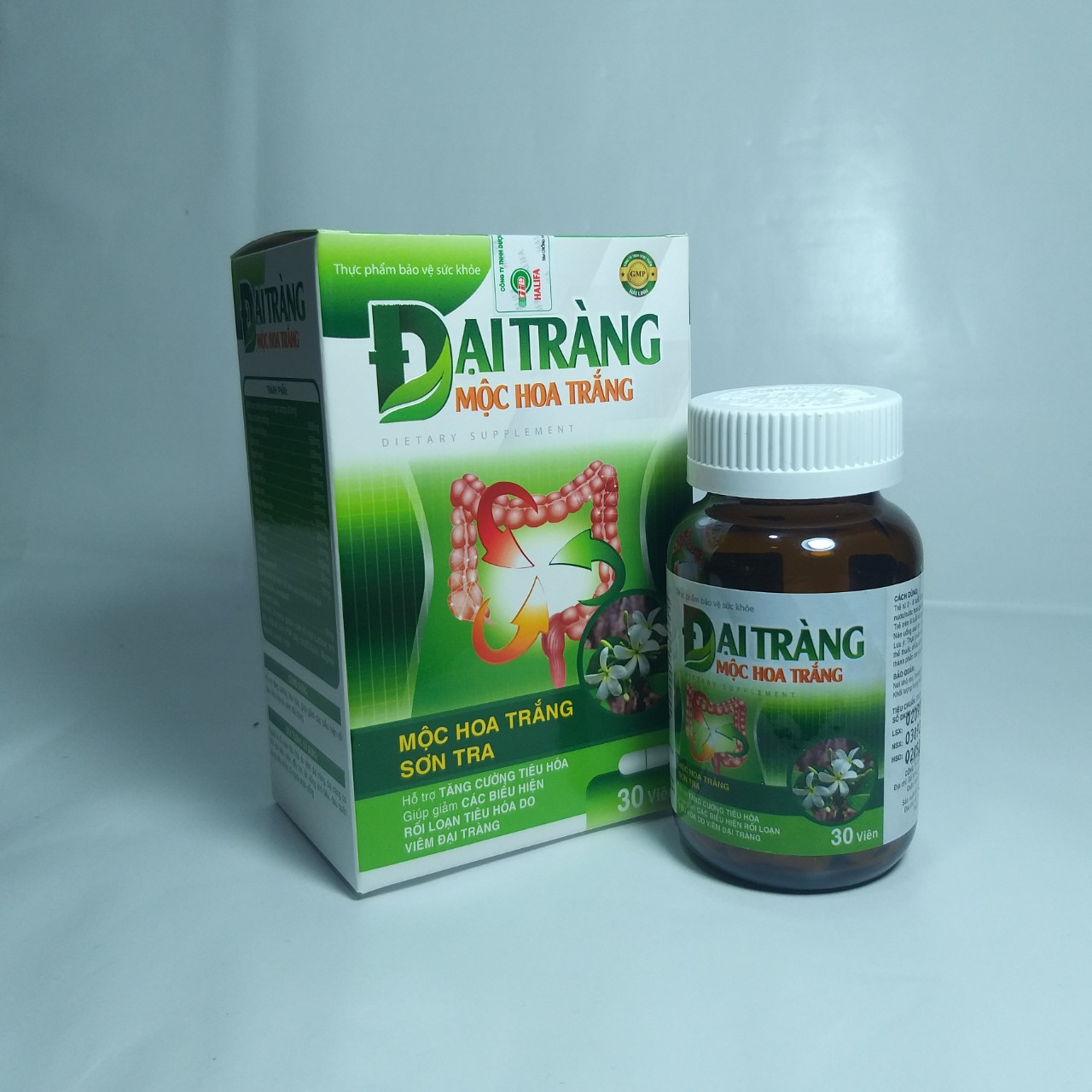 Viên uống Đại tràng mộc hoa trắng cho người bị viêm đại tràng, đại tràng co thắt, Dược Phẩm nhất Duy - Hộp 30 viên