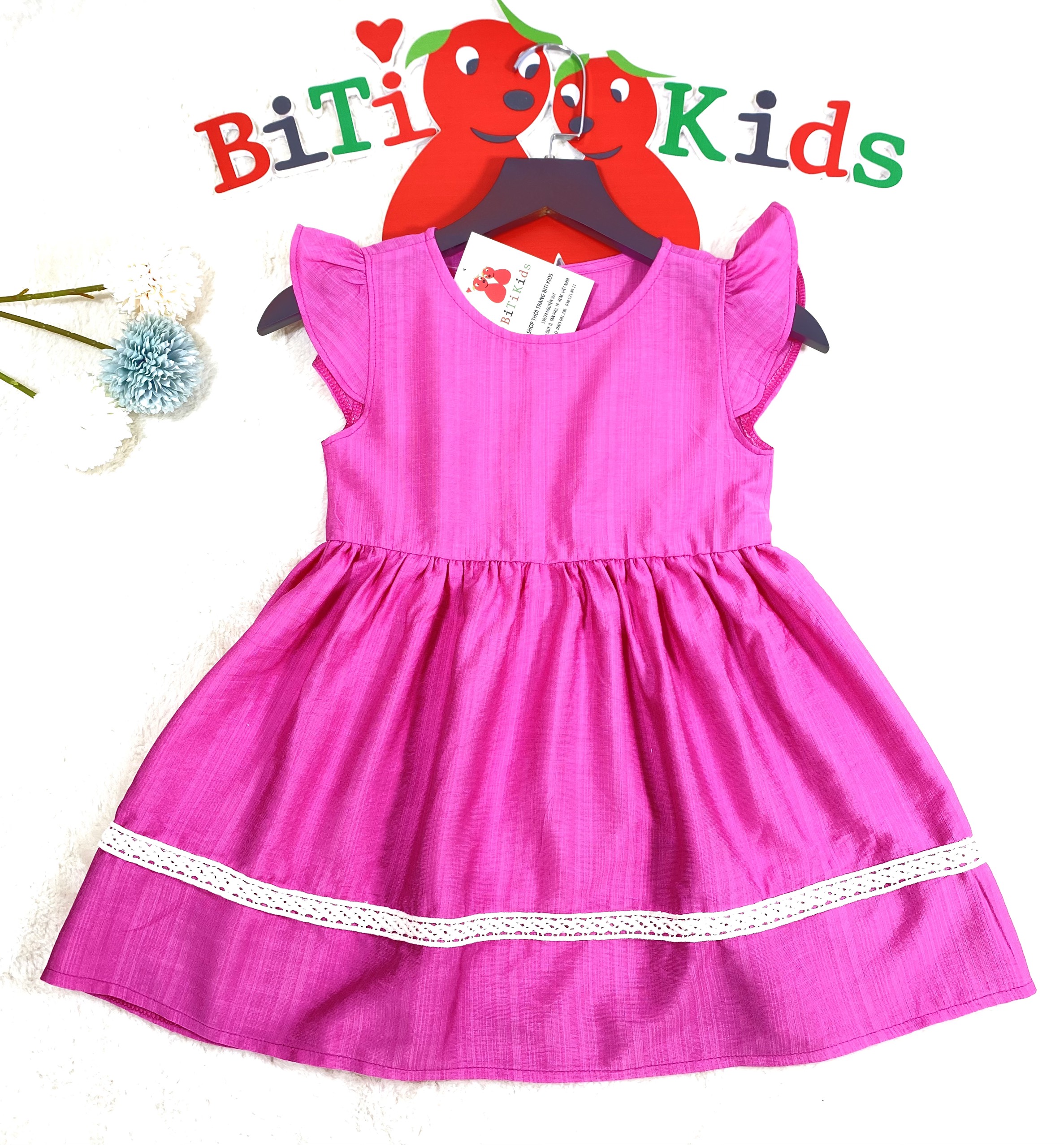 Đầm bé gái,váy cho bé,SHOPMINAKIDS, vải Linen cánh tiên siêu yêu size 1 đến 8 tuổi. - 2
