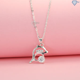 Dây chuyền bạc nữ đẹp mặt cá heo đính đá DCN0256 - Trang Sức TNJ