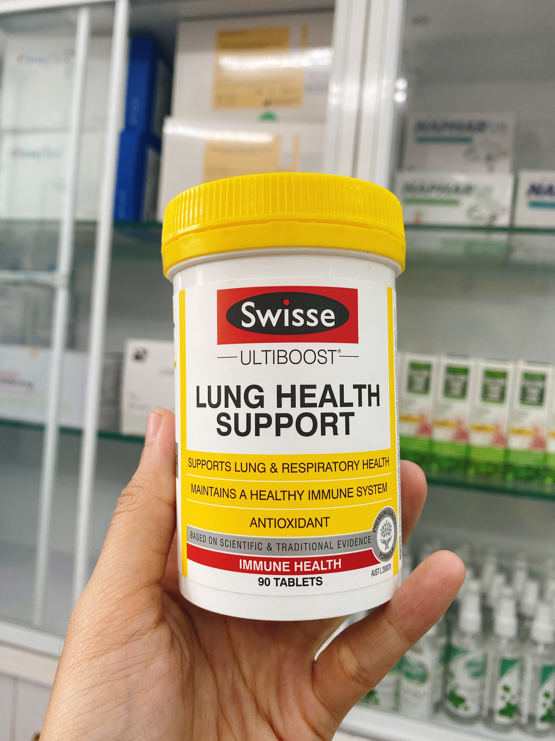 Viên uống bổ phổi lung health support swisse úc 90 viên