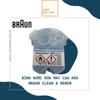 Bình Nước Rửa Clean & Renew Cho Máy Cạo Râu Braun 170ml  [ Shop Đức Vân ]