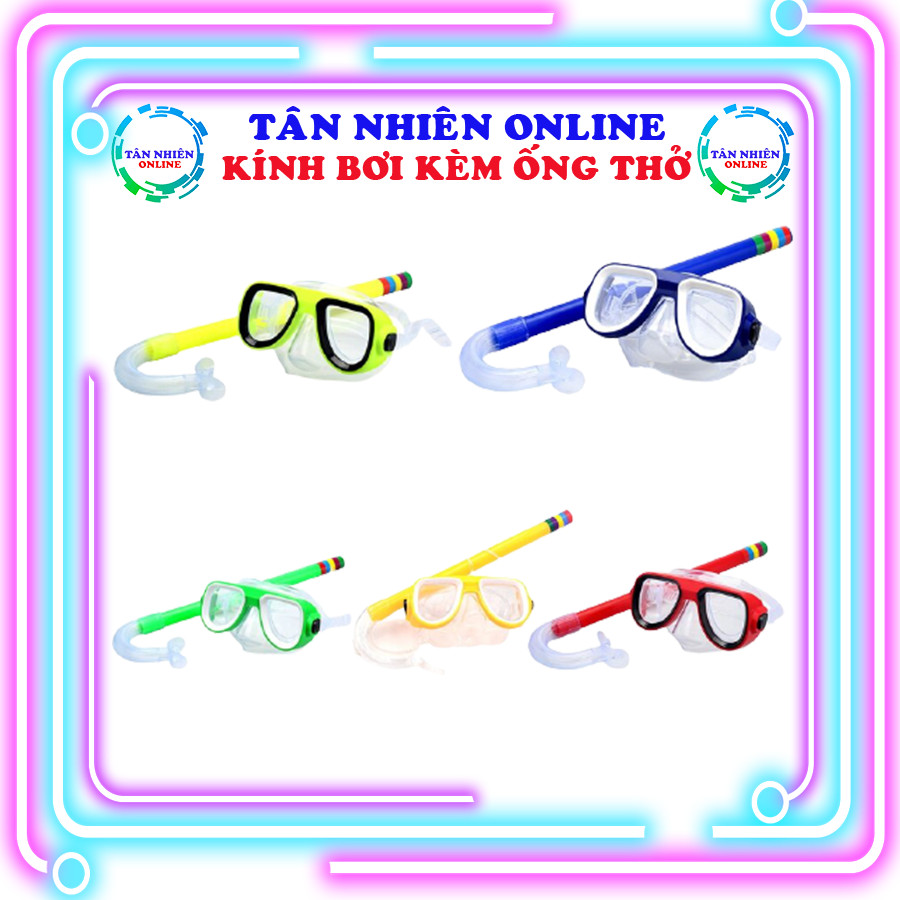 Kính bơi có ống thở CAO CẤP cho bé, kính bơi kèm ống thở giúp an toàn cho bé thoải mái khám phá dưới nước, Tân Nhiên Online