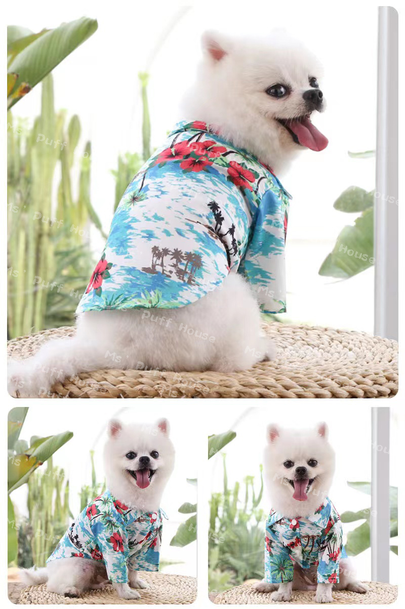 เสื้อหมา เสื้อแมว สไตล์สงกรานต์น่ารัก ลายดอกไม้ ระบายอากาศได้อย่างดี ใส่เที่ยวทะเลสบายๆได เนื้อผ้าอย่างพรีเมี่ยม(พร้อมส่ง) ราคา 55 บาท*ส่งฟรี